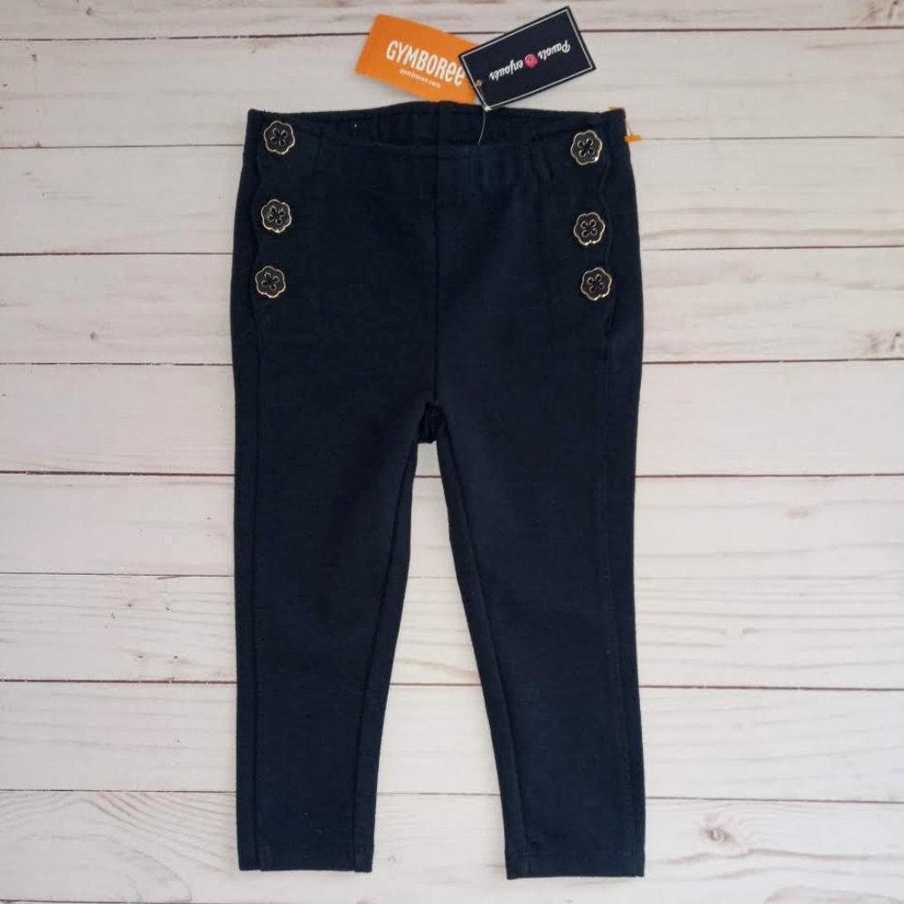 Gymboree Playful Poppies Flower Button Pants